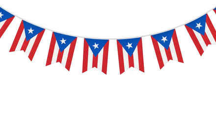 Obraz premium Usa independence day patriotic pennant banner festive 4th of july decorations isolated on transparent background
