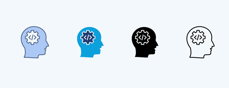 Frontend Developer Multiple Icon Illustration Vector