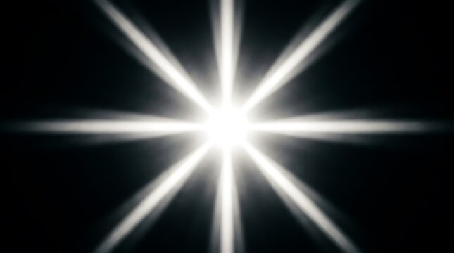 Radiant Starburst Light Effect on Black Background