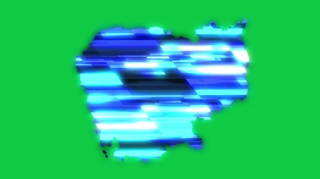 Cambodia blue news headline effect map pop animation green background