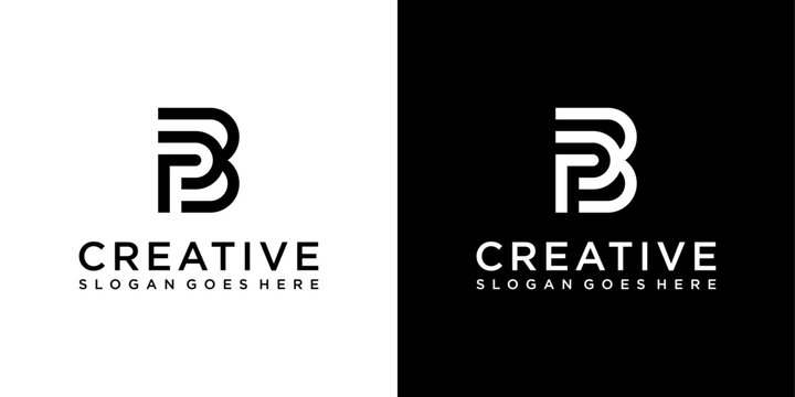 PB or BP initial letter logo design vector