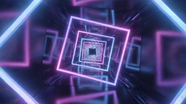 An abstract blue technology background features a digital fiber optics pattern with light spots connecting a computer circuit board and network processor chip illustration for modern internet.