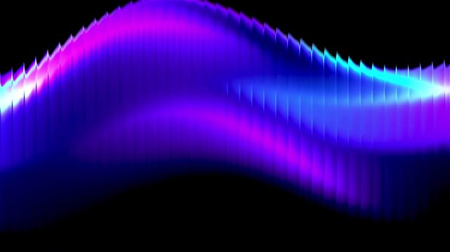 Abstract Digital Wave Background with Vibrant Blue, Purple, and Magenta Gradients. Glowing Futuristic Cyber Space Flow.