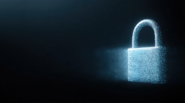 cyber security encryption lock digital interface glowing concept