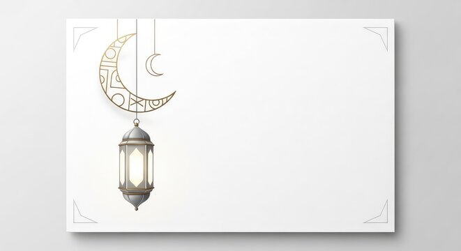 Ramadan lantern with crescent moon symbol.