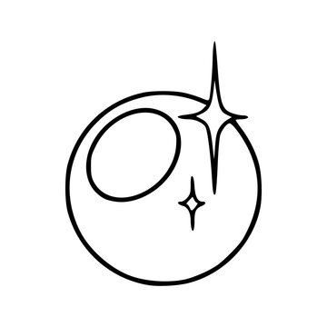magic 8 ball illustration with sparkling stars for fortune telling