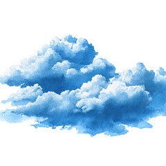 Vibrant Watercolor Blue Sky Background Isolated on Transparent © Maverick