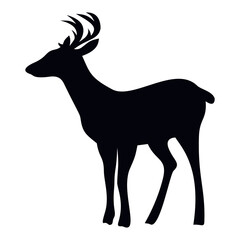 Obraz premium Reindeer Silhouette Isolated on White Background. Vector Illustration.