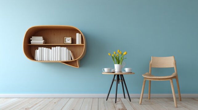 Cozy Interior Design with Unique Shelf and Chair in Modern Room