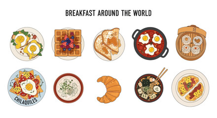 Fototapeta premium Breakfast Dishes from Around World.