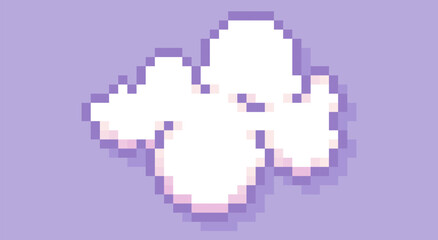 Fototapeta premium White color pixel art cloud.