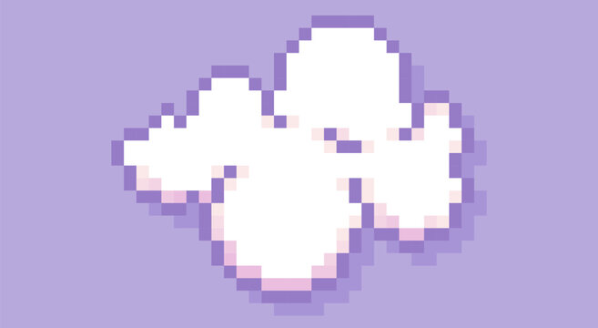 White color pixel art cloud.