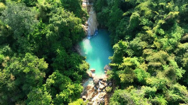 Ko Luang Waterfall or Heart Shaped Waterfall in Lamphun province, Thailand.