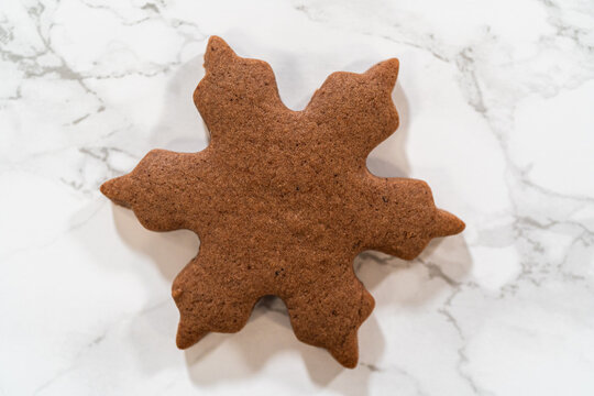 Chocolate Ginger Sugar Cookies in Snowflake Shapes A Festive Treat