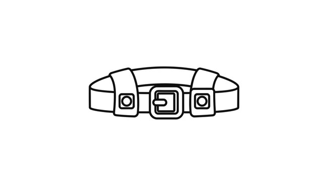 Simple Line Drawing of a Belt with Buckle and Loops