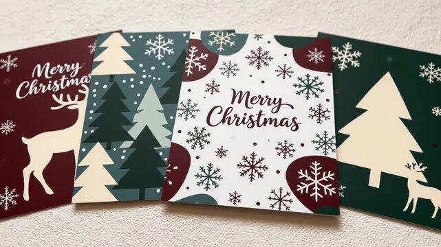 Collection of christmas greeting cards with festive designs