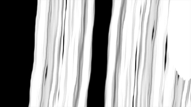 Abstract brush strokes flow vertically against stark black background