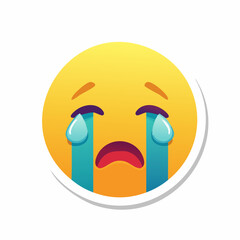 Obraz premium Crying Emoji Face