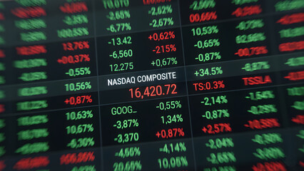 Fototapeta premium Stock market data display board screen.