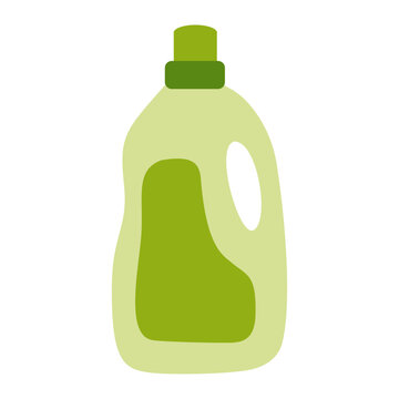 Eco Friendly Liquid Detergent Bottle Flat Illustration Reusable Plastic Container Household Cleaning Product