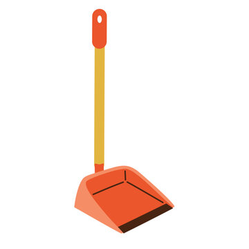 Flat Illustration Dustpan Cleaning Tool Household Sweeping Equipment Floor Cleaning Dust Collector