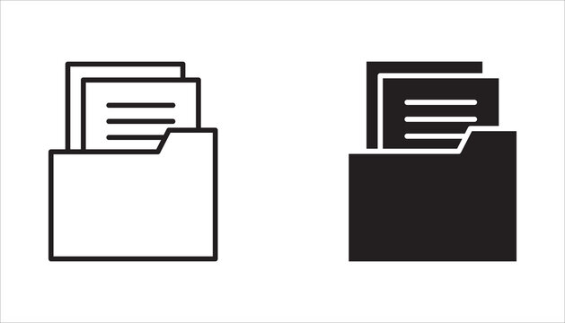 Folder icon set. File, Vector illustration. Transparent.
