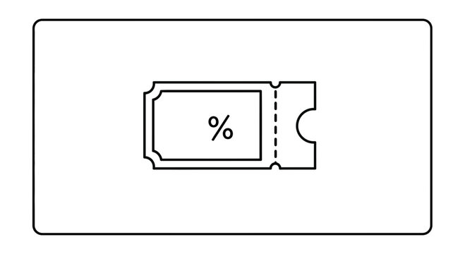 Discount coupon icon with percentage symbol, isolated on white background, graphic resource