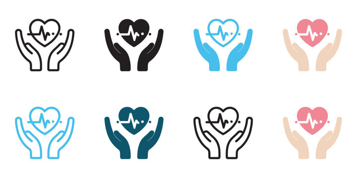 Life expectancy icon set multiple style design human lifespan aging health timeline symbols