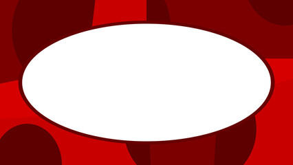 Large white oval frame on a dark red geometric background. Modern template design for text or product presentation. © Danawan Purbanggoro