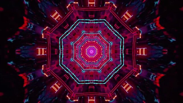 Hypnotic Octagonal Tunnel Loop A Futuristic 3D Animation for DJ Sets, VJ Performances, and Abstract Visual Experiences