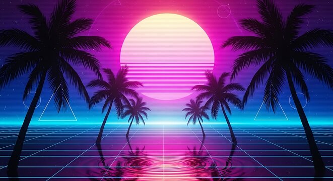 Retro Palm Sunset.