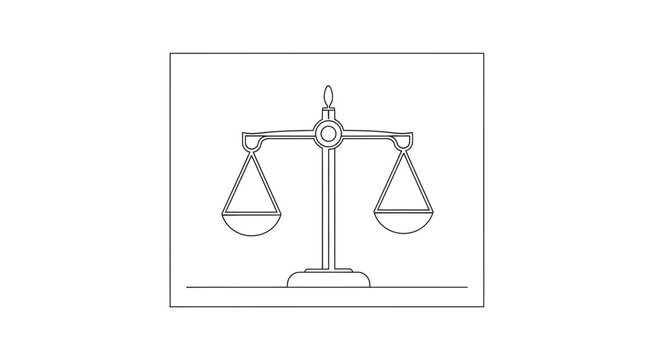 Balance Scale Icon, Justice Symbol, Legal Equilibrium, Fairness Concept, Law and Order