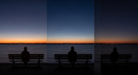 Fototapeta premium Sitting Alone at Dusk.