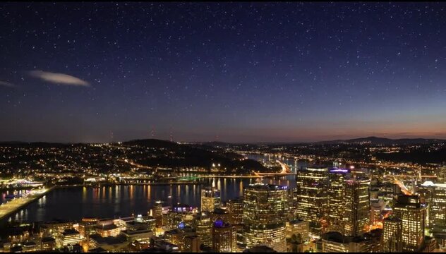 City Timelapse Showing Night to Day Urban Motion