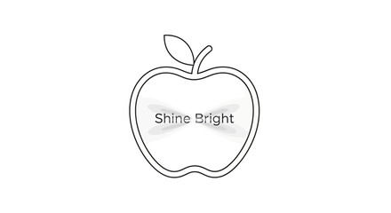 Fototapeta premium Shine Bright Apple Silhouette with Dragonfly Wings - Inspirational Concept