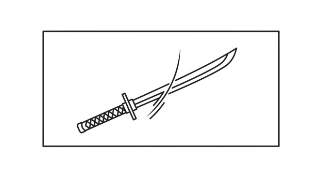 Sharp Katana Sword Slicing Through Air with Motion Blur