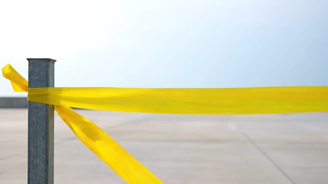 Barricade tape fluttering