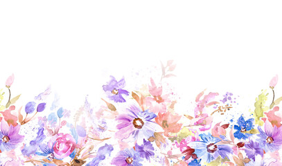 Fototapeta premium Watercolor Hand Painted Floral Illustration