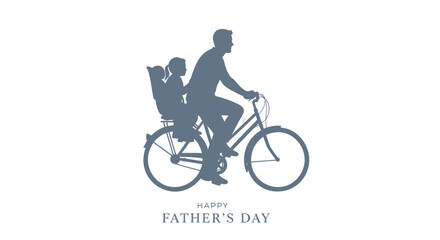 Fototapeta premium Father's Day, bicycle icon, bike silhouette, family fun, parenting