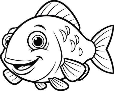 Charming cartoon fish illustration a whimsical underwater creature design