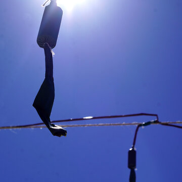 high-power firecrackers, called masclets, in a masclet&agrave;, a typical pyrotechnic tradition of the Valencian Community