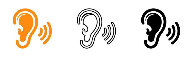 Hearing aid symbol representing auditory assistance and accessibility © Icon shop