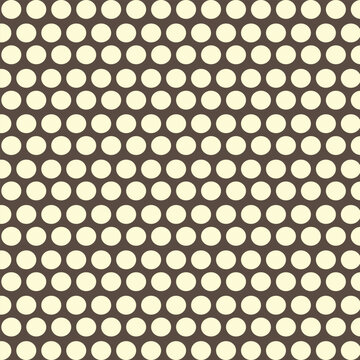  Seamless truchet pattern brown colour fabric and bage circles. Polka dot background pattern . Vector illustration..