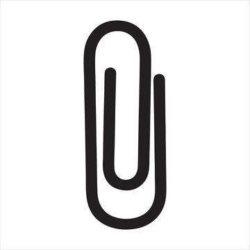 Paper clip icon, Paperclip document vector illustration, office stationery icon design