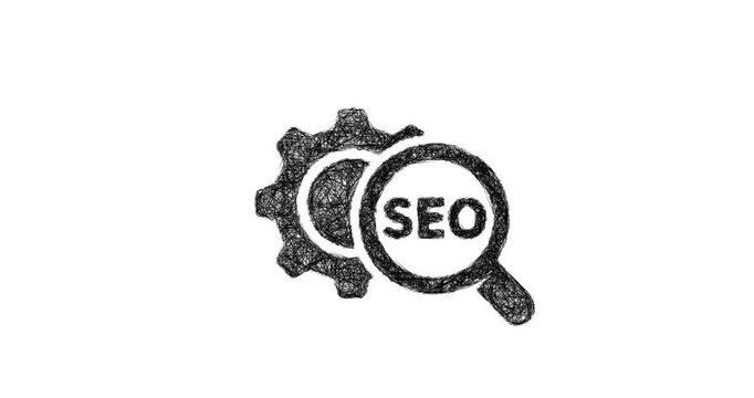 Sketch seo optimization icon animation - smooth progressive reveal