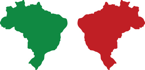Fototapeta premium World map and Canada map icon set in red and green variations, including continents and country shapes. Ideal for geography, travel, global business, and infographic design.