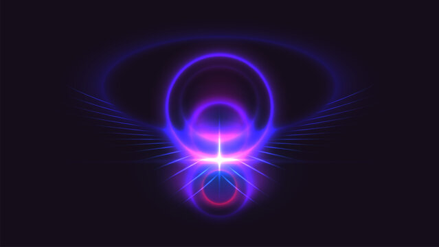 Purple blue light wing tech effect background
