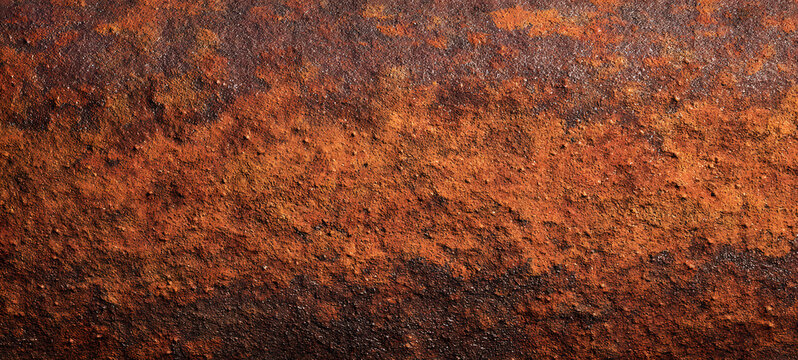The background texture of the banner is grunge rusty orange brown industrial industry metal corten steel