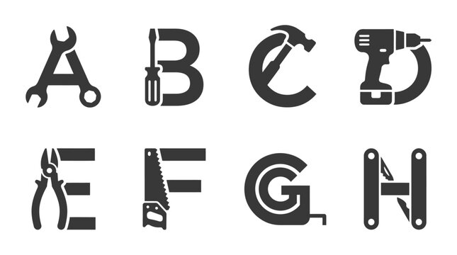 Alphabet letters made from tools.