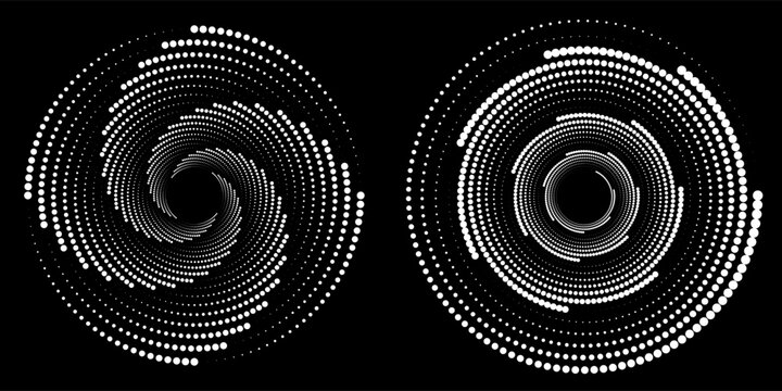 Geometric black design color and circle white.